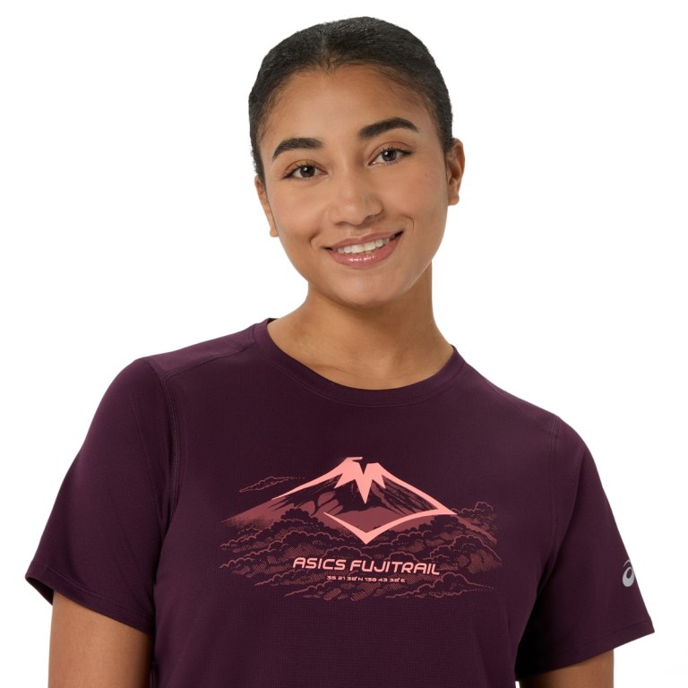 Tričko Asics Fujitrail Logo SS Top W – tmavo fialová