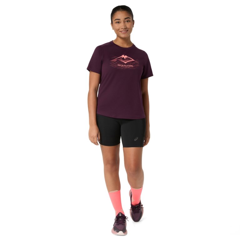 Tričko Asics Fujitrail Logo SS Top W – tmavo fialová
