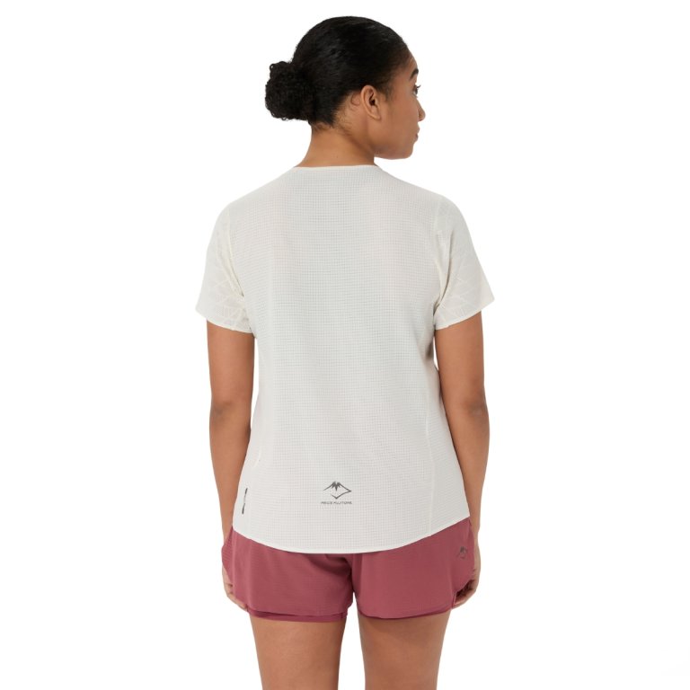 Tričko Asics Fujitrail Elite Graphic SS Top W – biele/červené