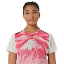 Tričko Asics Fujitrail Elite Graphic SS Top W – biele/červené