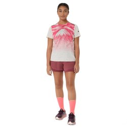 Tričko Asics Fujitrail Elite Graphic SS Top W – biele/červené