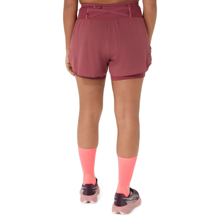 Šortky Asics Fujitrail Elite Short W – červené