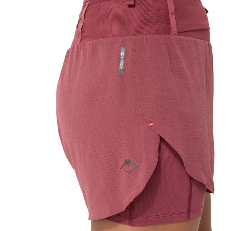 Šortky Asics Fujitrail Elite Short W – červené
