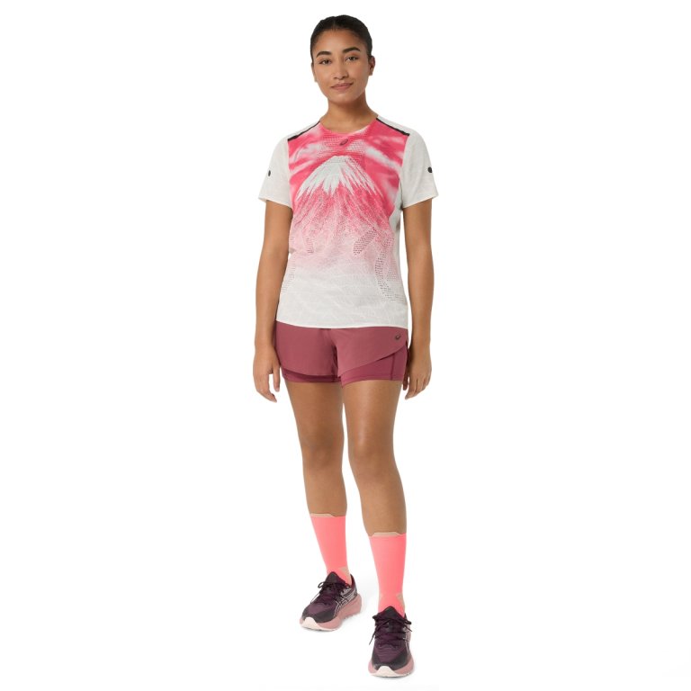 Šortky Asics Fujitrail Elite Short W – červené