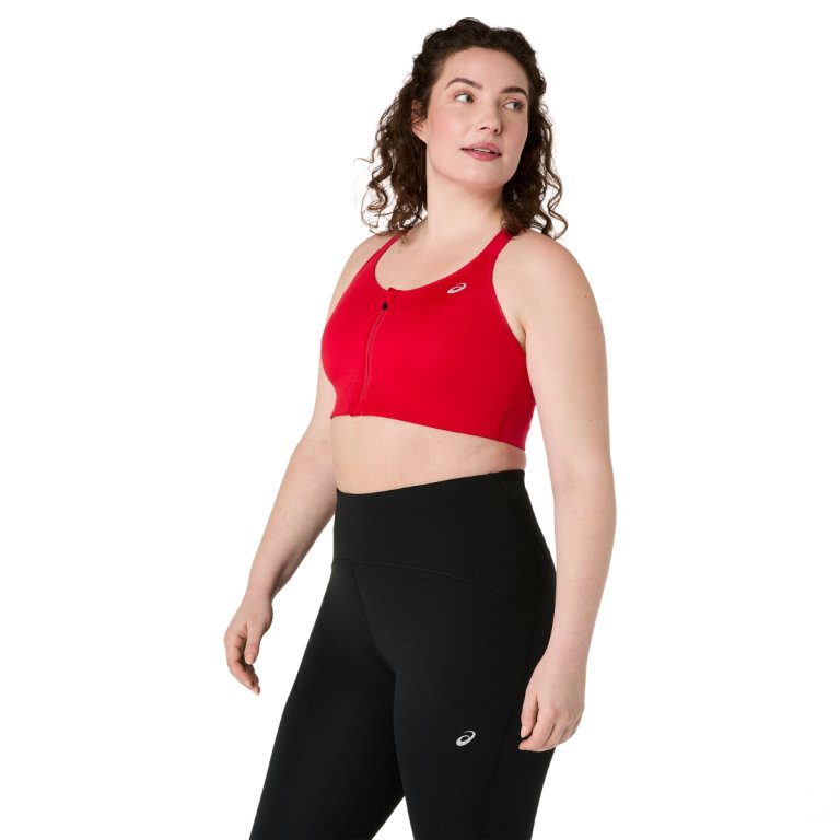 Podprsenka Asics Road Combination Zip Bra W - červená
