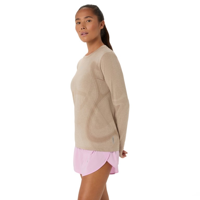 Tričko Asics Road Seamless LS Top W - béžová