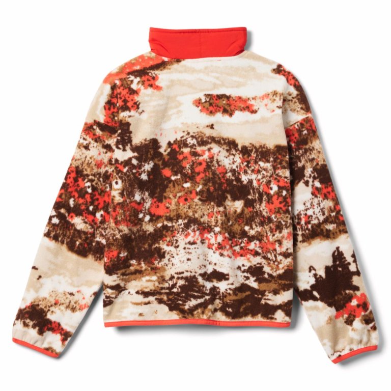 Mikina Columbia Sequoia Grove™ Printed Full Zip Fleece J - béžová/hnědá/červená