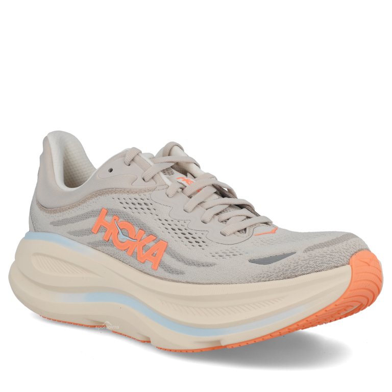 Взуття Hoka Bondi 9 W — сіре/помаранчеве