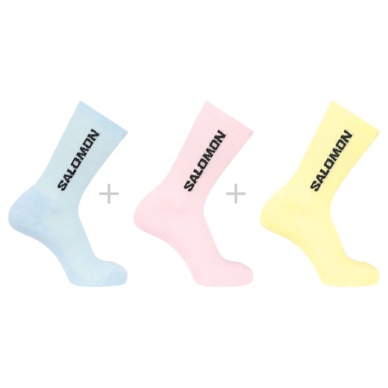 Ponožky Salomon Everyday Crew, balenie po 3 packs – modrá/ružová/žltá