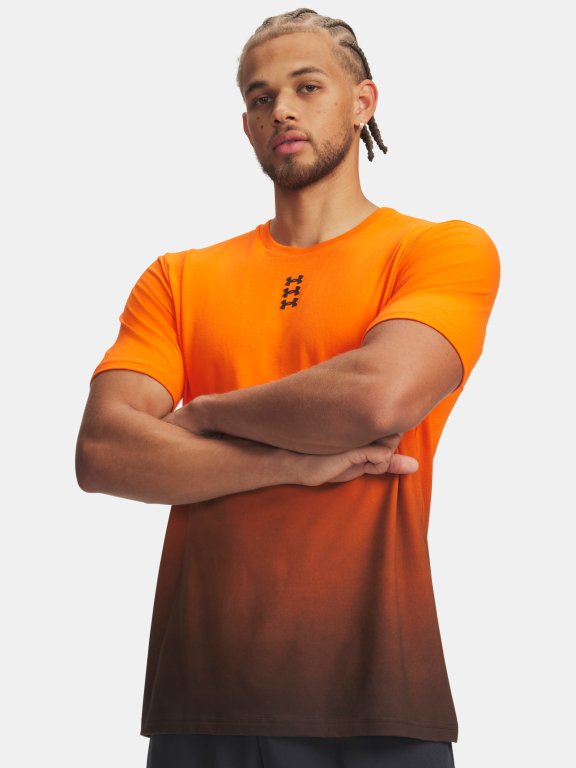 Triko Under Armour Hoops Triple Logo Ss Man Orange