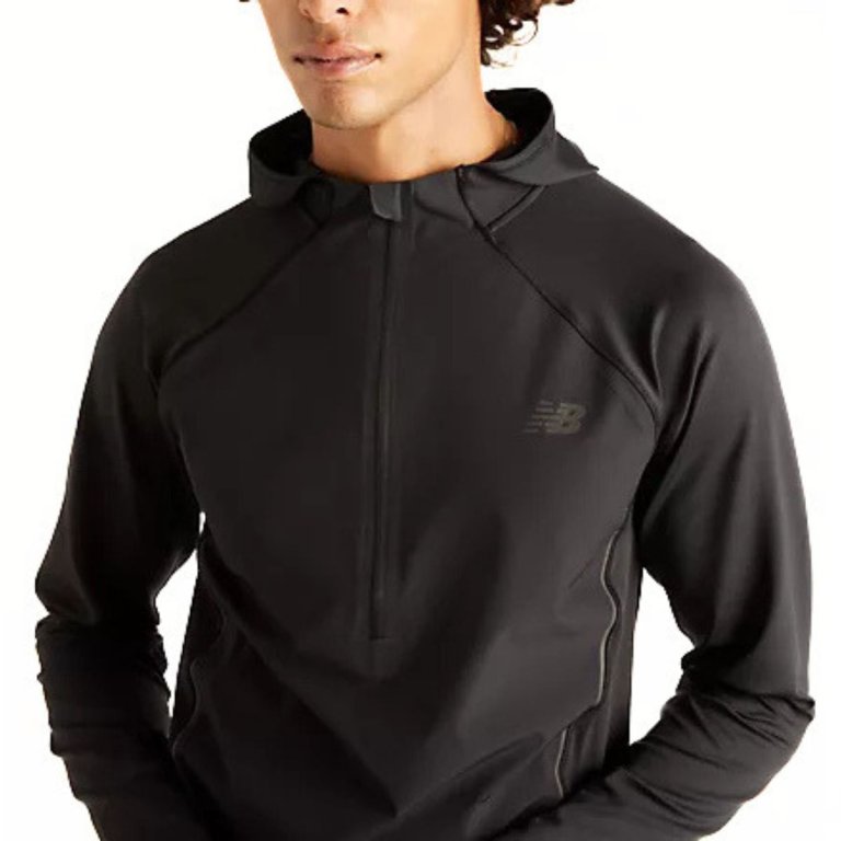 Mikina New Balance Reflective Run Hoodie M - černá