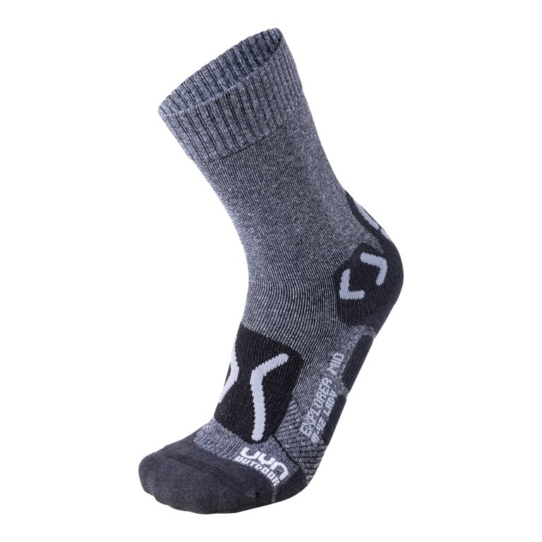 Шкарпетки UYN Trekking Outdoor Explorer Mid Socks - сірий меланж/перламутрово-сірий