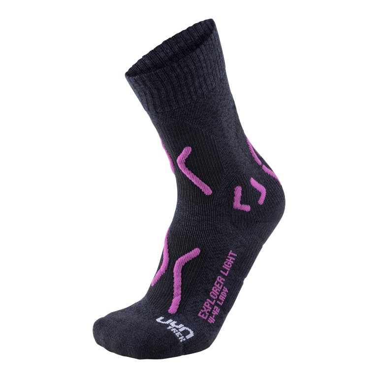 Шкарпетки UYN Trekking Explorer Light Socks - чорні/фіолетові