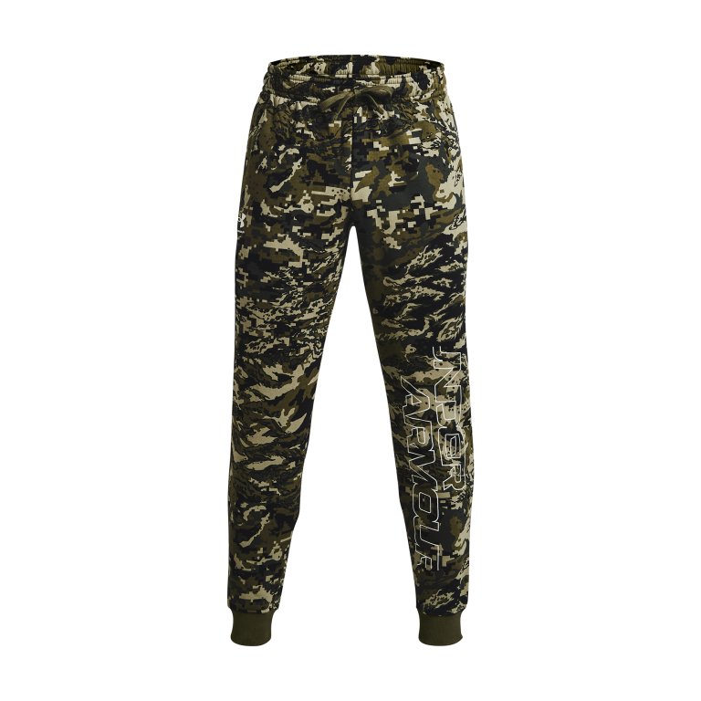 Tepláky Under Armour Rival FLC Camo Script JGR M - zelená