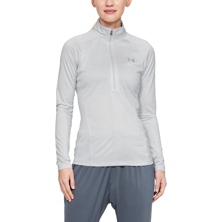 Футболка Under Armour Tech 1/2 Zip - Twist W - сіра