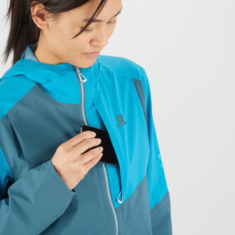 Куртка Salomon BONATTI TRAIL WP JKT W - синя