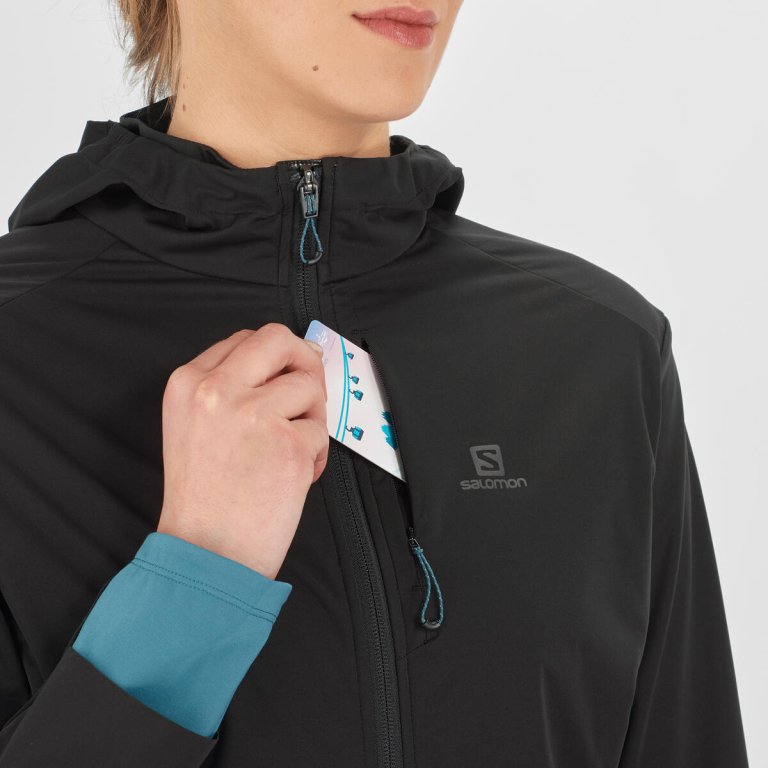 Куртка Salomon LIGHT SHELL JKT W - чорний/синій