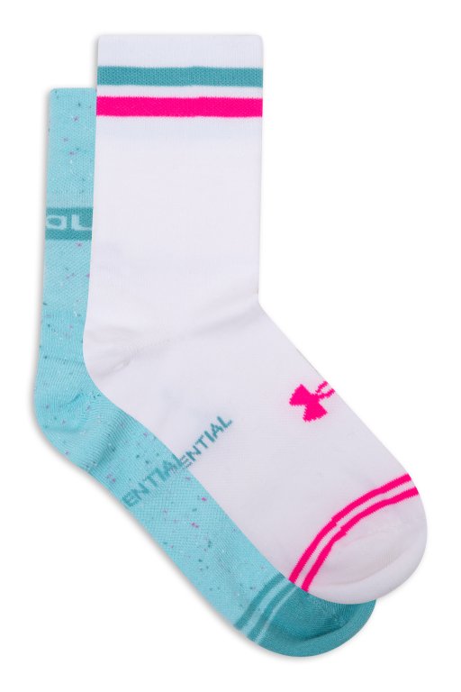 Ponožky Under Armour Essential Hi Lo 2Pk - zelená/bílá
