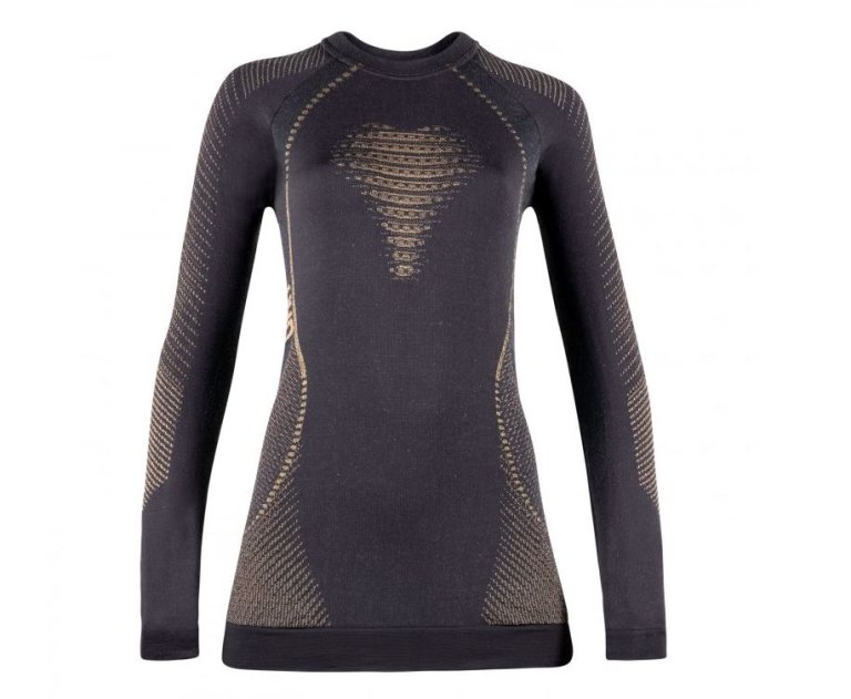 Футболка UYN Cashmere Shiny 2.0 UW LG SL Round Neck W - чорно/жовта