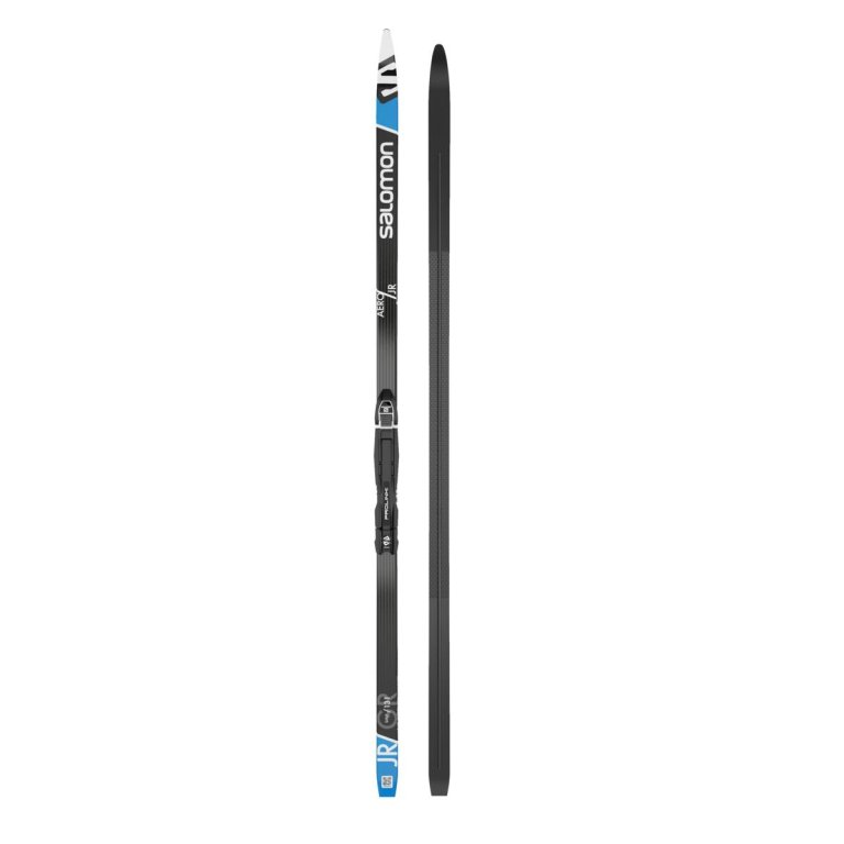 Běžky set Salomon AERO GRIP J + Vázání PROLINK ACCESS J - černá/modrá