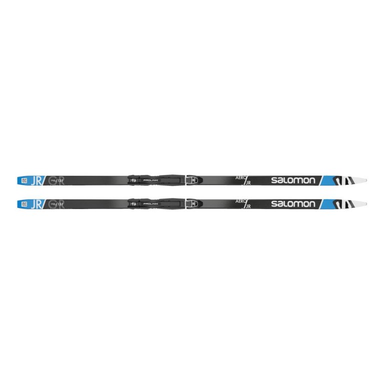 Běžky set Salomon AERO GRIP J + Vázání PROLINK ACCESS J - černá/modrá