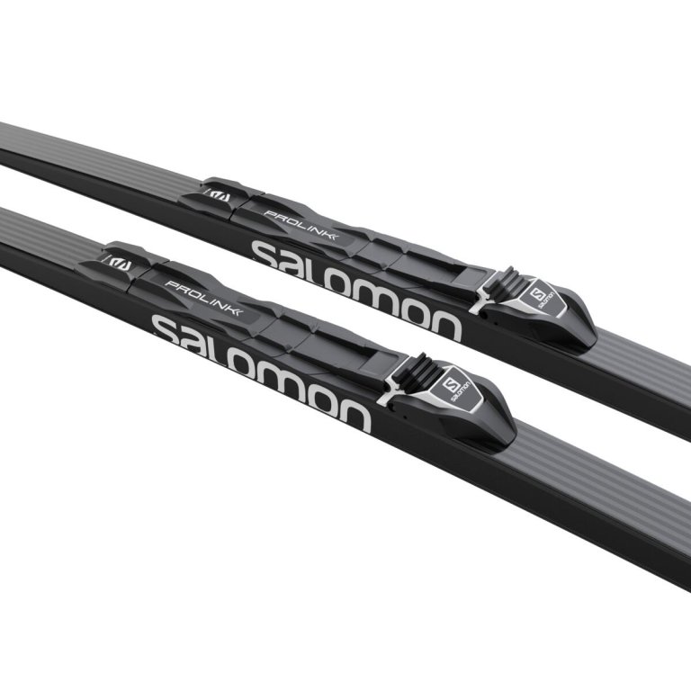 Běžky set Salomon AERO GRIP J + Vázání PROLINK ACCESS J - černá/modrá