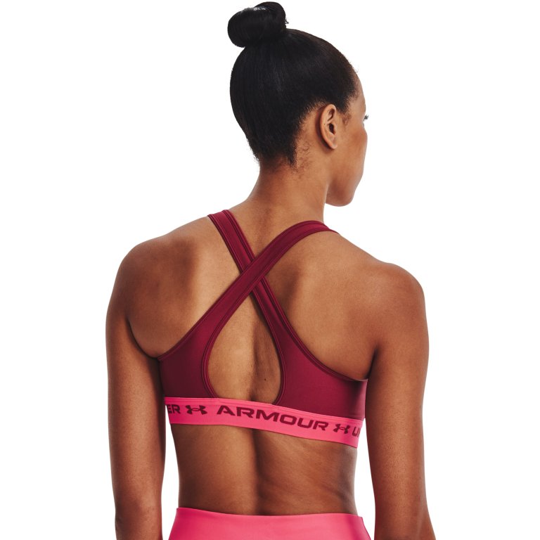 Бюстгальтер Under Armour UA Crossback Mid Bra W - темно рожевий