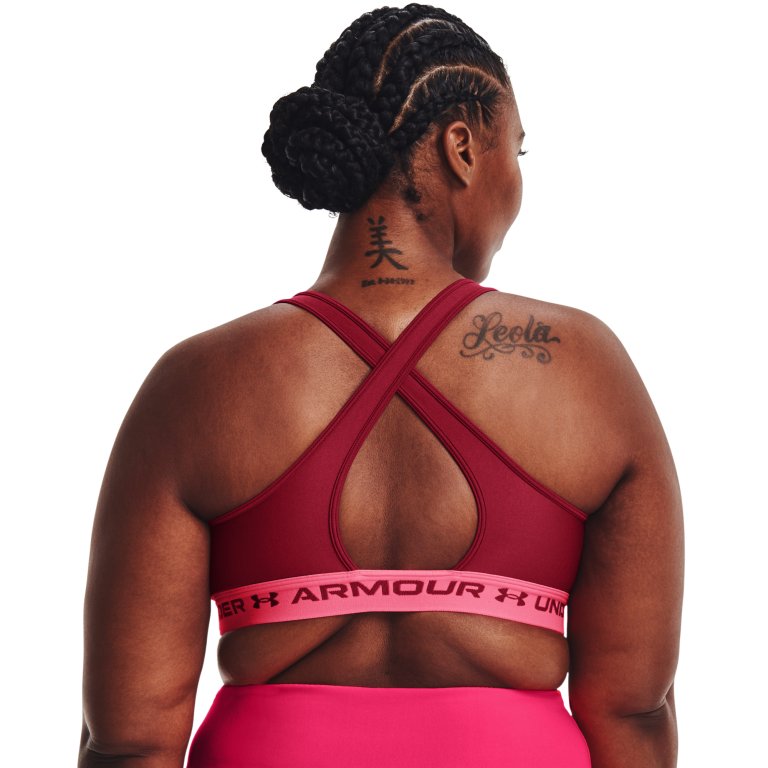 Бюстгальтер Under Armour UA Crossback Mid Bra W - темно рожевий