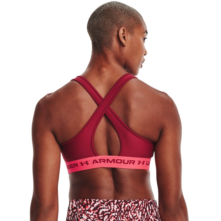 Бюстгальтер Under Armour UA Crossback Mid Bra W - темно рожевий