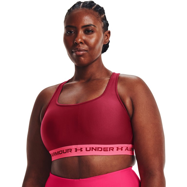 Бюстгальтер Under Armour UA Crossback Mid Bra W - темно рожевий
