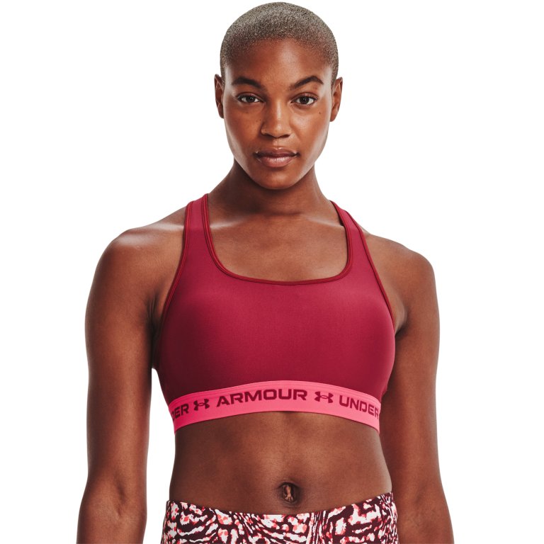 Бюстгальтер Under Armour UA Crossback Mid Bra W - темно рожевий