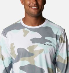 Футболка чоловіча Columbia Sun Deflector Summerdry™ EU LS Shirt M - сіра/бежева/блакитна