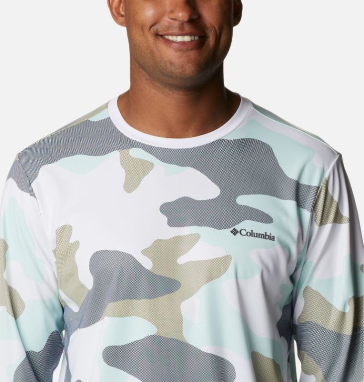 Футболка чоловіча Columbia Sun Deflector Summerdry™ EU LS Shirt M - сіра/бежева/блакитна