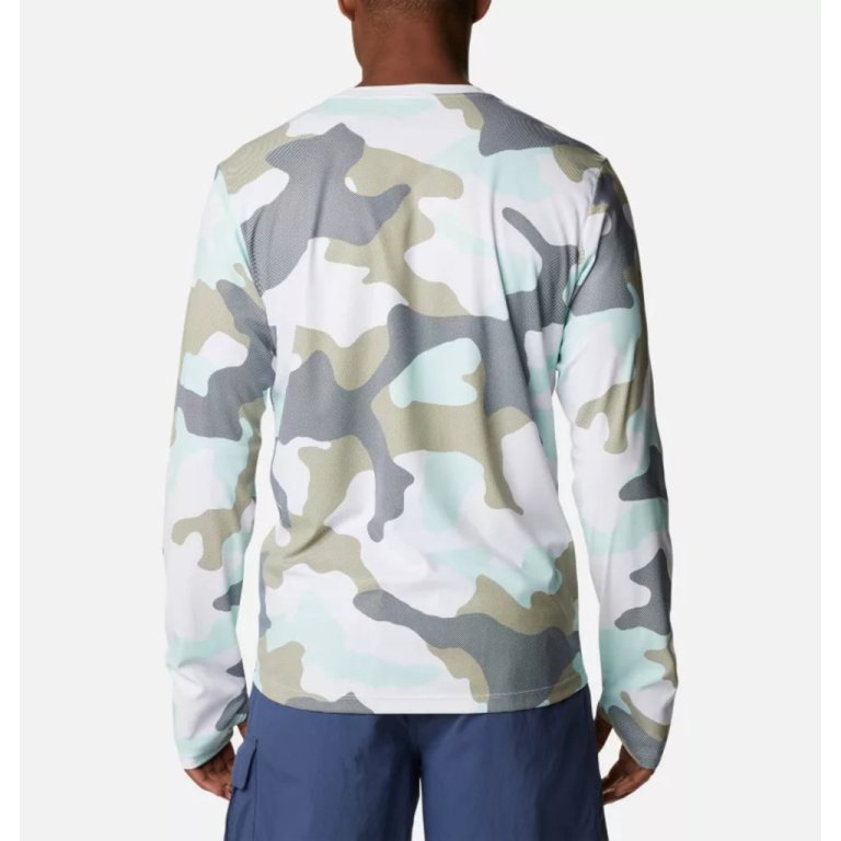 Футболка чоловіча Columbia Sun Deflector Summerdry™ EU LS Shirt M - сіра/бежева/блакитна