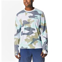 Футболка чоловіча Columbia Sun Deflector Summerdry™ EU LS Shirt M - сіра/бежева/блакитна