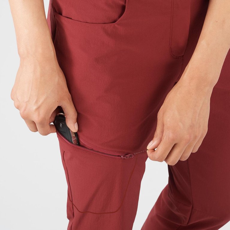 Штани Salomon WAYFARER PANTS W - червоні (збільшена довжина)