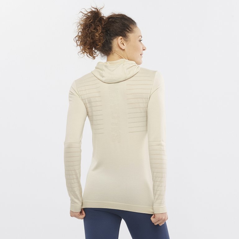 Футболка Salomon Outspeed Wool Hoody W - бежева