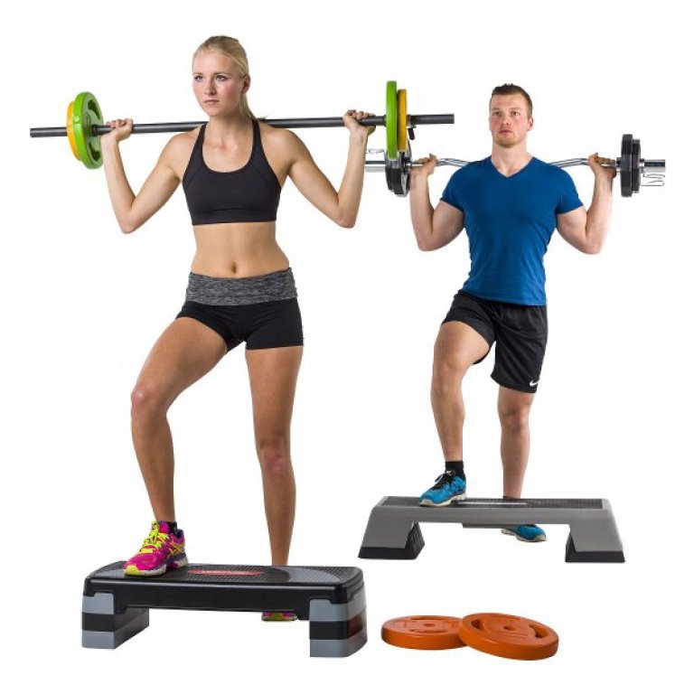 Činkový set Aerobic Tunturi Pump 20 kg - oranžová/zelená/žlutá
