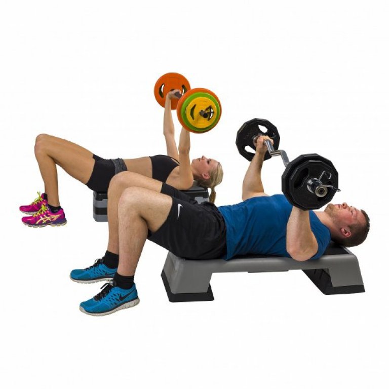 Činkový set Aerobic Tunturi Pump 20 kg - oranžová/zelená/žlutá