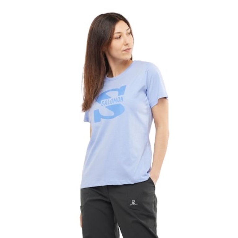 Футболка Salomon Outlife Big Logo Tee W - синя