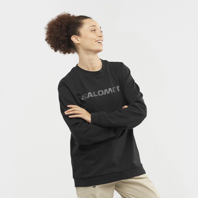 Кофта Salomon Outlife Logo Winter Crew Sweatshirt - чорна