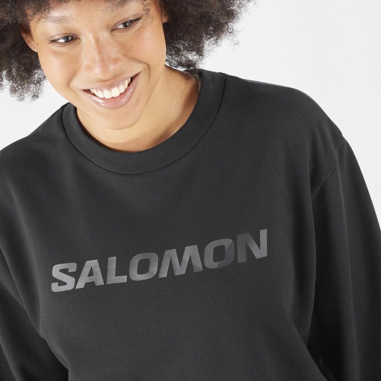 Кофта Salomon Outlife Logo Winter Crew Sweatshirt - чорна