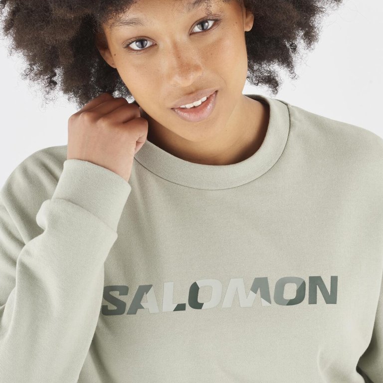 Кофта Salomon Outlife Logo Winter Crew Sweatshirt - бежева